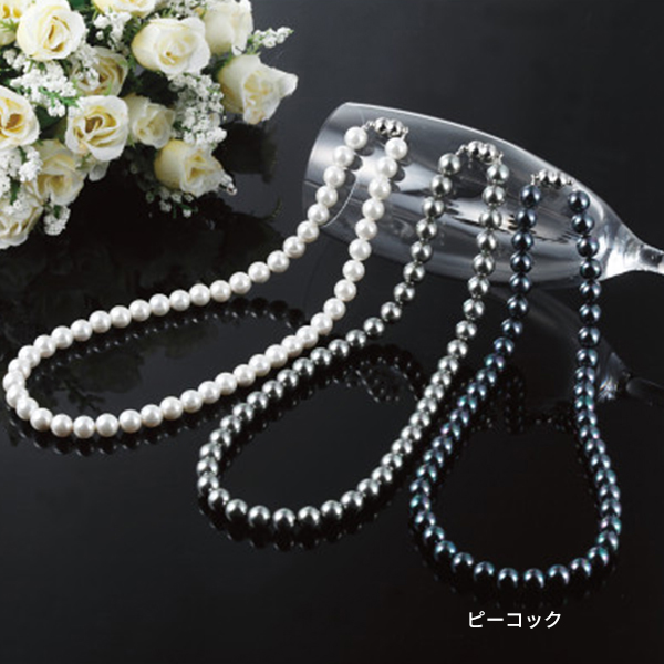 貝パールマグネットネックレス　ピーコック