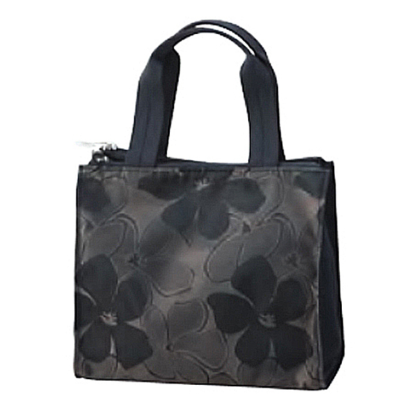 桐生織ジャガード手さげ　ブラック