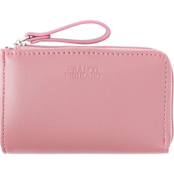 フランコフェラーロ　Ｌ字ファスナーキーリング付きパース　ピンク
