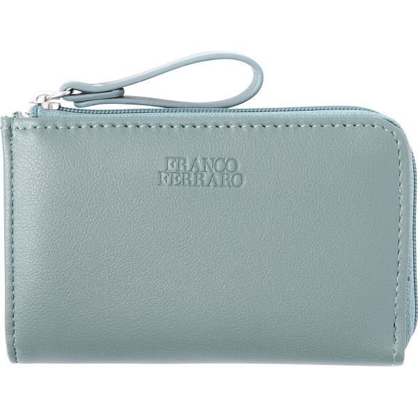 フランコフェラーロ　Ｌ字ファスナーキーリング付きパース　ブルー