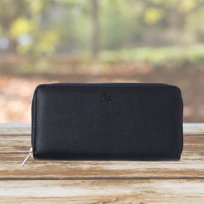 キャティフェラーリ　ラウンドファスナー長財布　ブラック