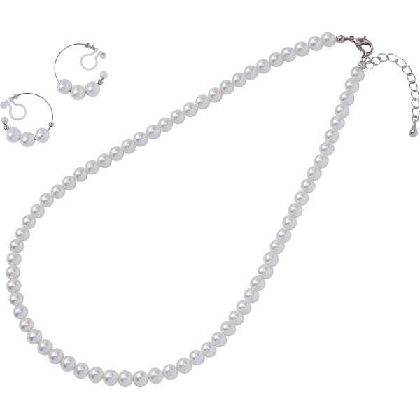 ユキコハナイ　パールネックレス・イヤリング２点セット　ホワイト