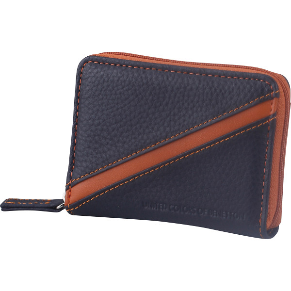 ベネトン　ラウンドコインケース　ネイビー