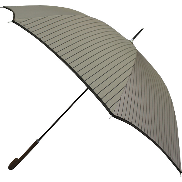 シンプルトゥディ　晴雨兼用遮光ジャンプ長傘（ピンストライプ柄）　ベージュ
