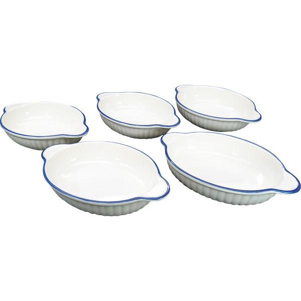 萬古焼　ライン　小判グラタン５個セット