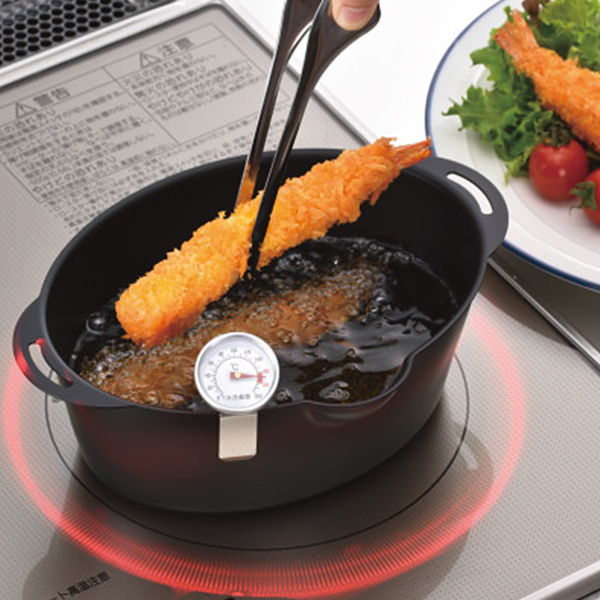 プチオーバル　揚げ鍋（温度計付）