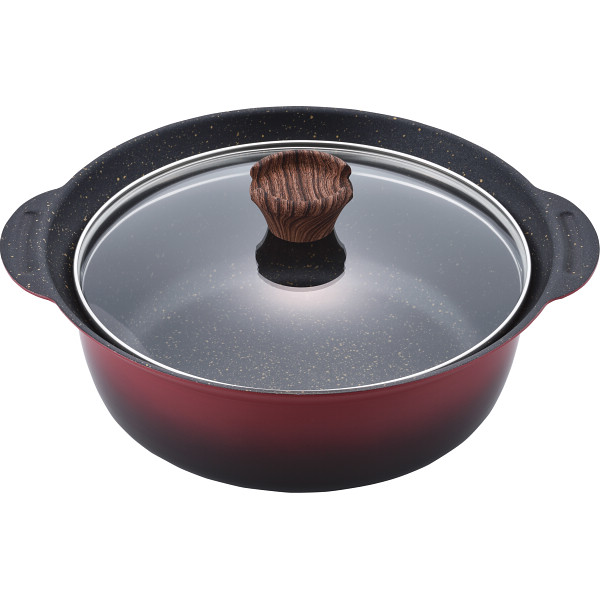 彩食庵　フチ付卓上鍋（２４ｃｍ）