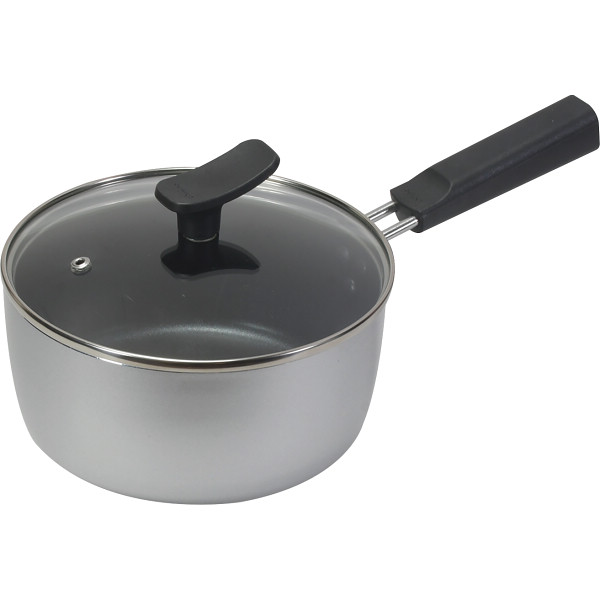 チーノ　ふっ素加工ＩＨ対応ガラス蓋付片手鍋（１８ｃｍ）