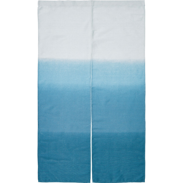 のれん（段ぼかし）　ブルー