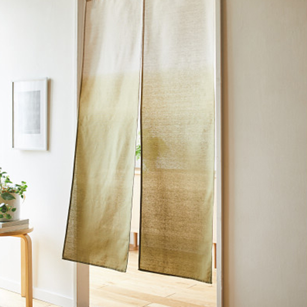 のれん（段ぼかし）　グリーン