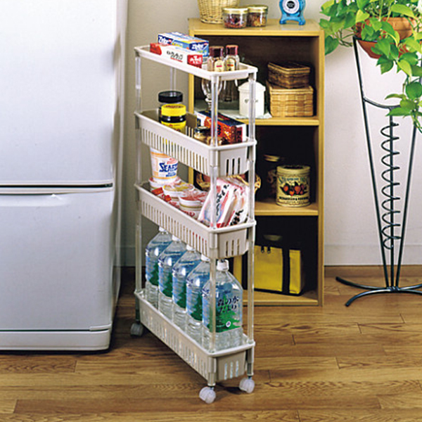 スリムワゴン４段　ベージュ