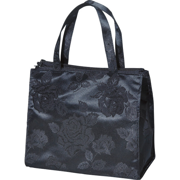 日本製ジャガード手さげ　ブラック