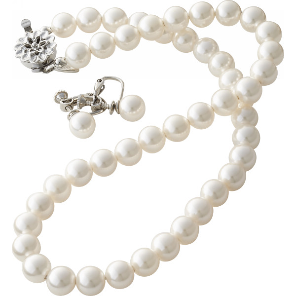 ドゥーナイスクラップ　泉州産貝パール２点セット　ホワイト