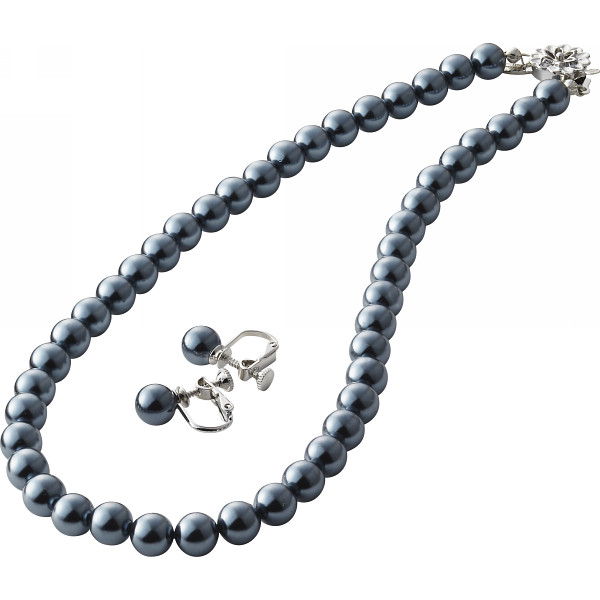 ドゥーナイスクラップ　泉州産貝パール２点セット　ダークグレー