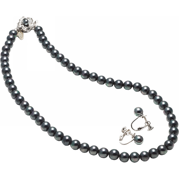 ユキコハナイ　パール２点セット　ダークグレー