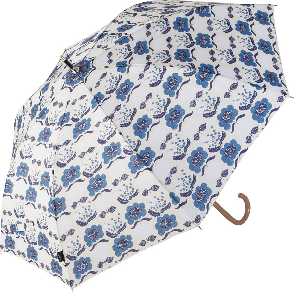 キッピス　長傘　ベージュ×ブルー