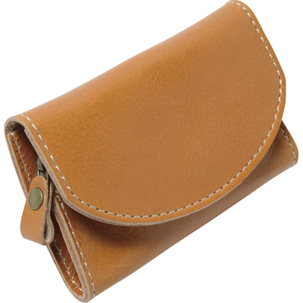 ｍ，ｉ，ｕ，ｏ．ｊ　ヌメ革　小銭入れ　キャメル
