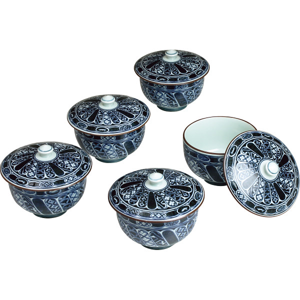 波佐見焼　染付祥瑞　汲出５客揃