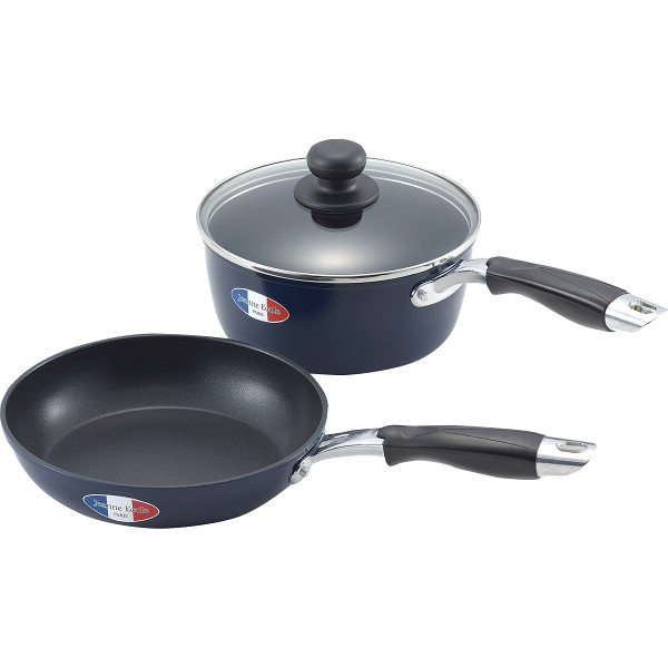 ジャンヌ・エコール　片手鍋（１８ｃｍ）＆フライパン（１８ｃｍ）セット