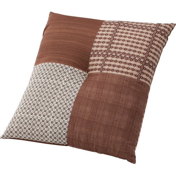 銘仙判座布団（織目格子）　ブラウン