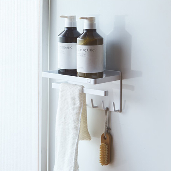 マグネットバスルーム多機能ラック　ホワイト