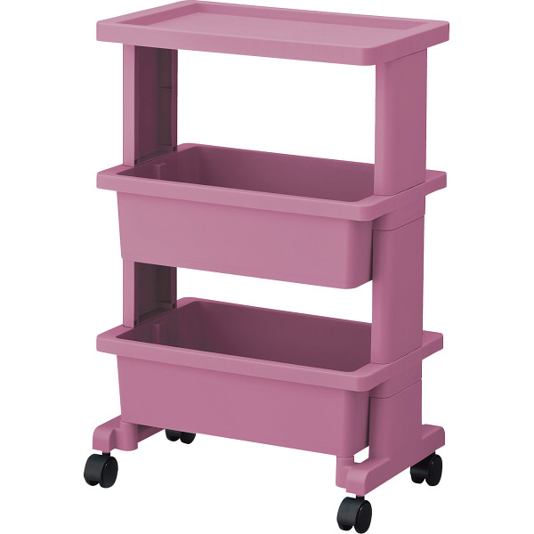 テーブルワゴンミニ　ピンクグレー