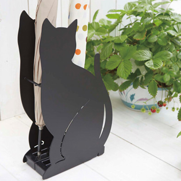 傘立て　ネコ　ブラック