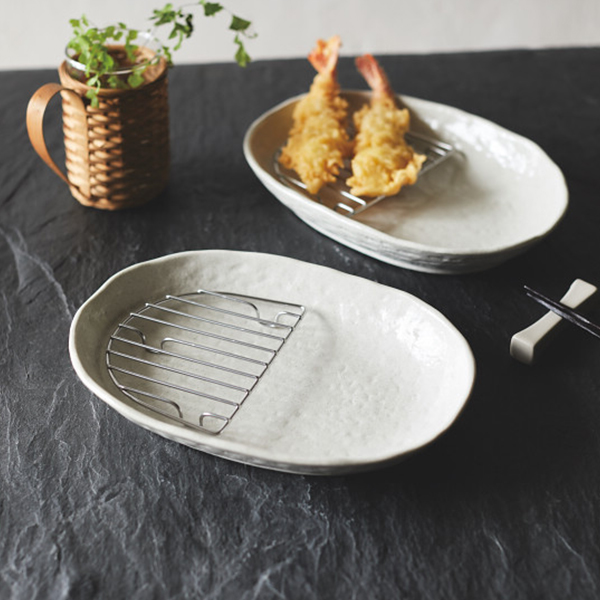 スノコ付楕円皿　２枚組