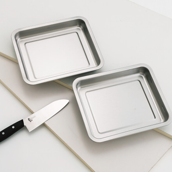 燕三　重ねて使えるステンレス角バット（２枚）