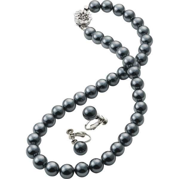 ドゥーナイスクラップ　泉州産貝パール　アクセサリーセット　ダークグレー