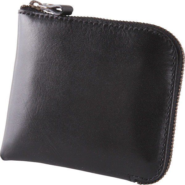 ｍ，ｉ，ｕ，ｏ．ｊ　ヌメ革　財布（メンズ）　ブラック