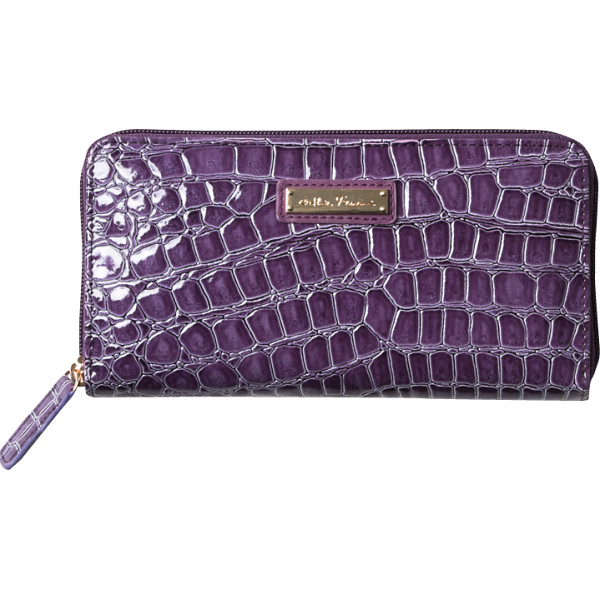 キャティフェラーリ　ラウンドファスナー長財布　パープル