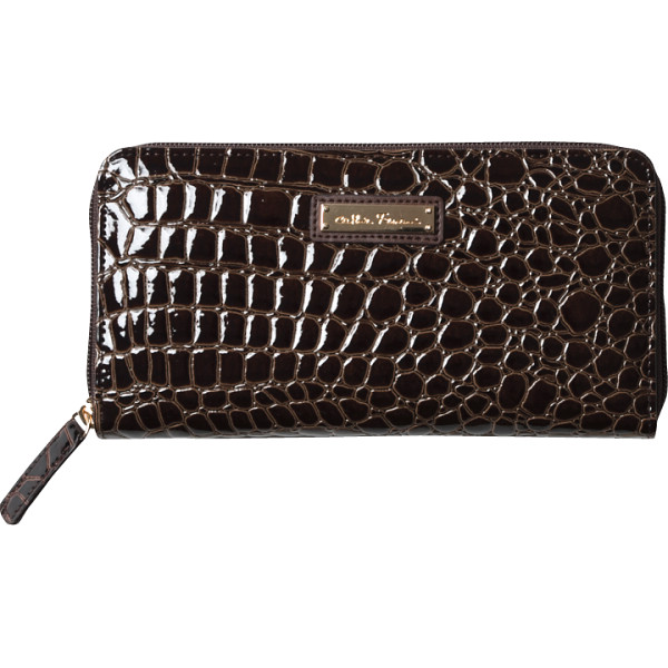 キャティフェラーリ　ラウンドファスナー長財布　ブラウン