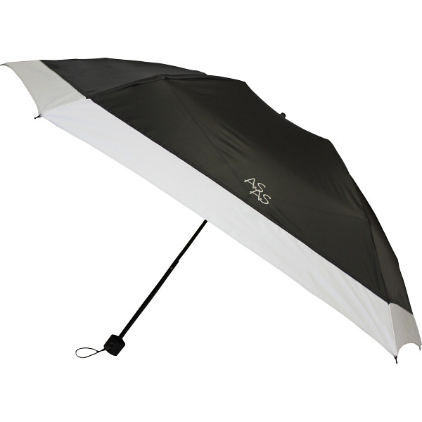 アズアズ　晴雨兼用丸ミニ傘（１級遮光）　切継ホワイト／本体ブラック
