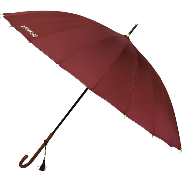 和楽傘　２４本骨長傘　エンジ