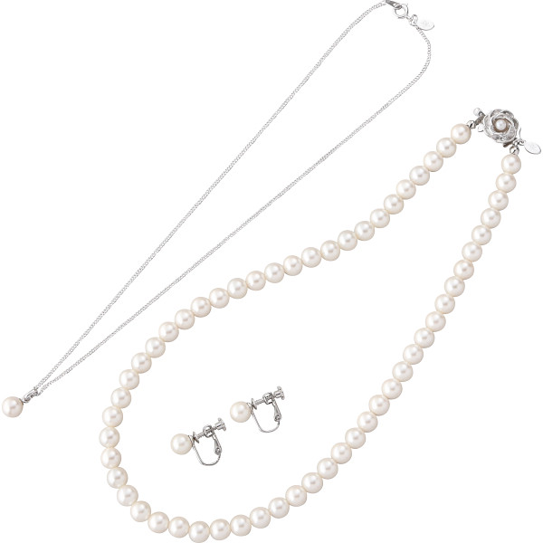 ユミジェンヌ　７ｍｍシェルパール３点セット　ホワイト