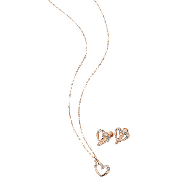プライベートレーベル　オープンハートペンダント＆イヤリング　ピンクゴールド
