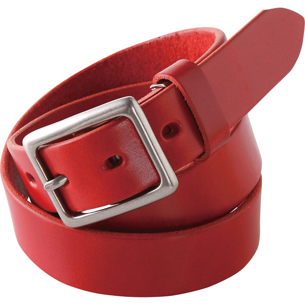 ｍ，ｉ，ｕ，ｏ．ｊ　栃木レザー　ヌメ革　ベルト　レッド
