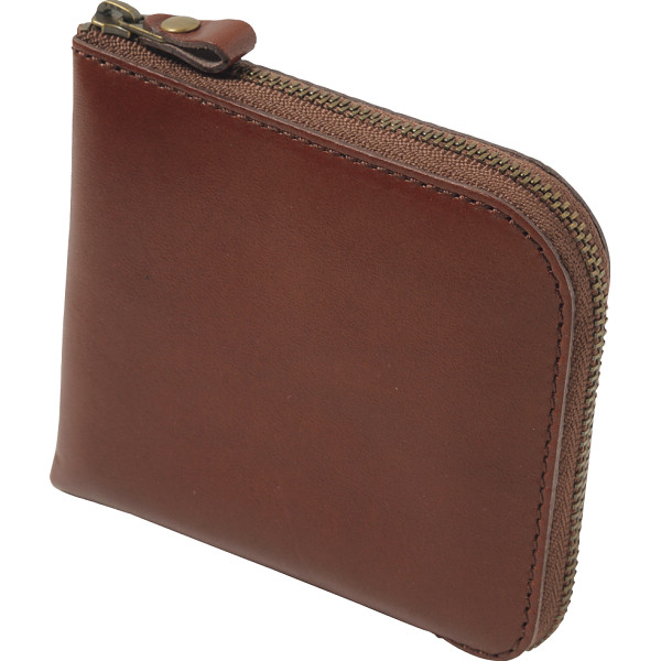 ｍ，ｉ，ｕ，ｏ．ｊ　ヌメ革　財布　チョコ