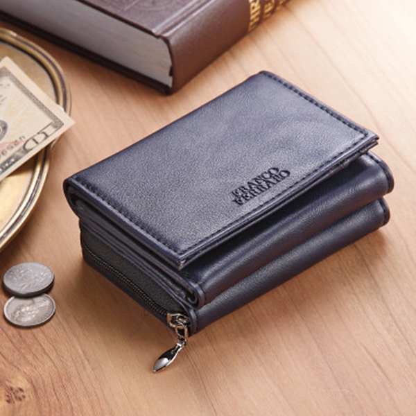 フランコフェラーロ　コンパクト折り財布　ネイビー