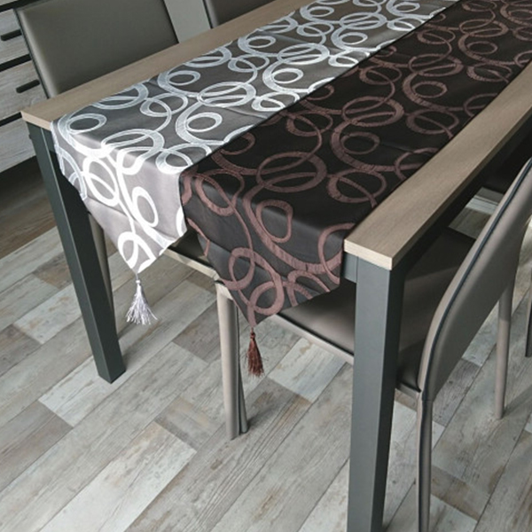 テーブルランナー　２枚セット　グレイ＆ブラウン