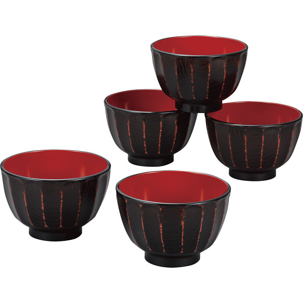 抗菌　菊彫大椀揃　曙