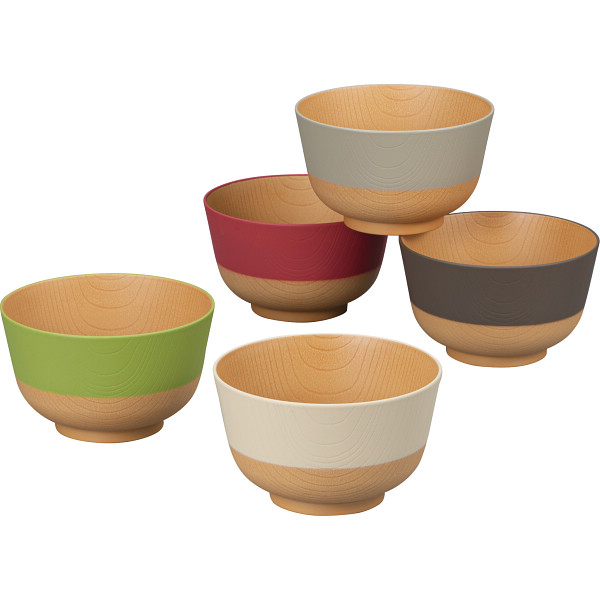 やさしい彩り　抗菌大椀５客セット