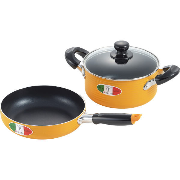 アンナ・ロッシ　アルミ両手鍋（１８ｃｍ）＆フライパン（２０ｃｍ）セット
