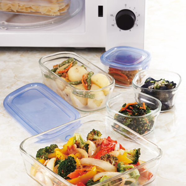 イワキ　パック＆レンジ　角型７点セット　ブルー