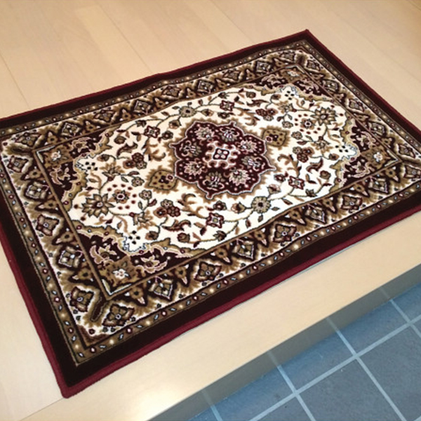 モケット織玄関マット　ワイン