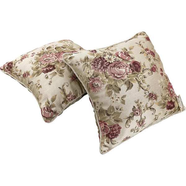 ジャガード織クッション（２個組）　ベージュ