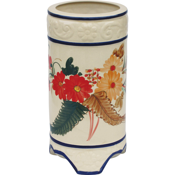 陶器傘立て　花柄