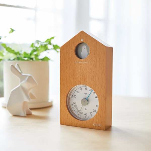 エンペックス　くうき・ハト温湿度計・快適計　ナチュラル