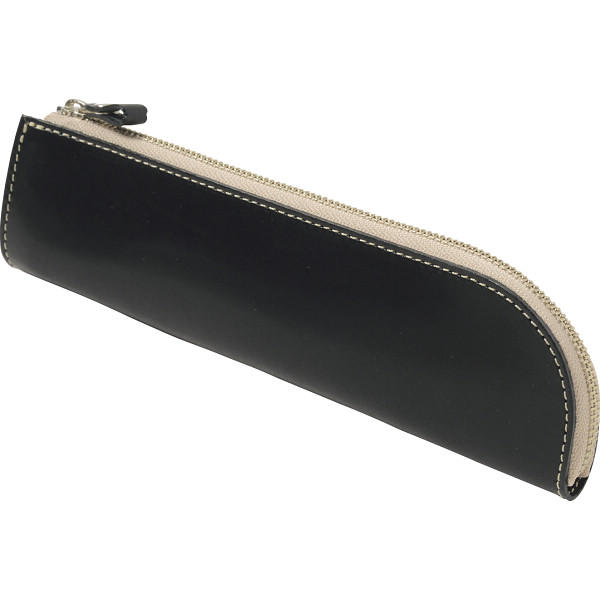 ｍ，ｉ，ｕ，ｏ．ｊ　ヌメ革　ペンケース　ブラック